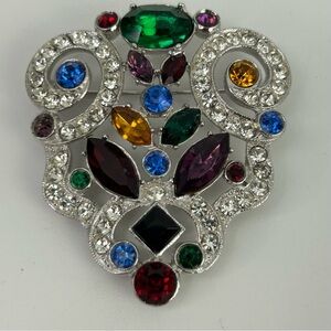 Ora Elegant Multicolor Gemstone Brooch